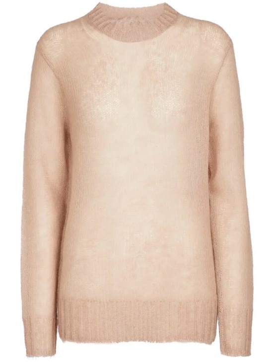 Dynamite Sweaters - Dynamite Crewneck Mohair Sheer Granola Sweater Soft Goblin Pink Blush Sz Small
